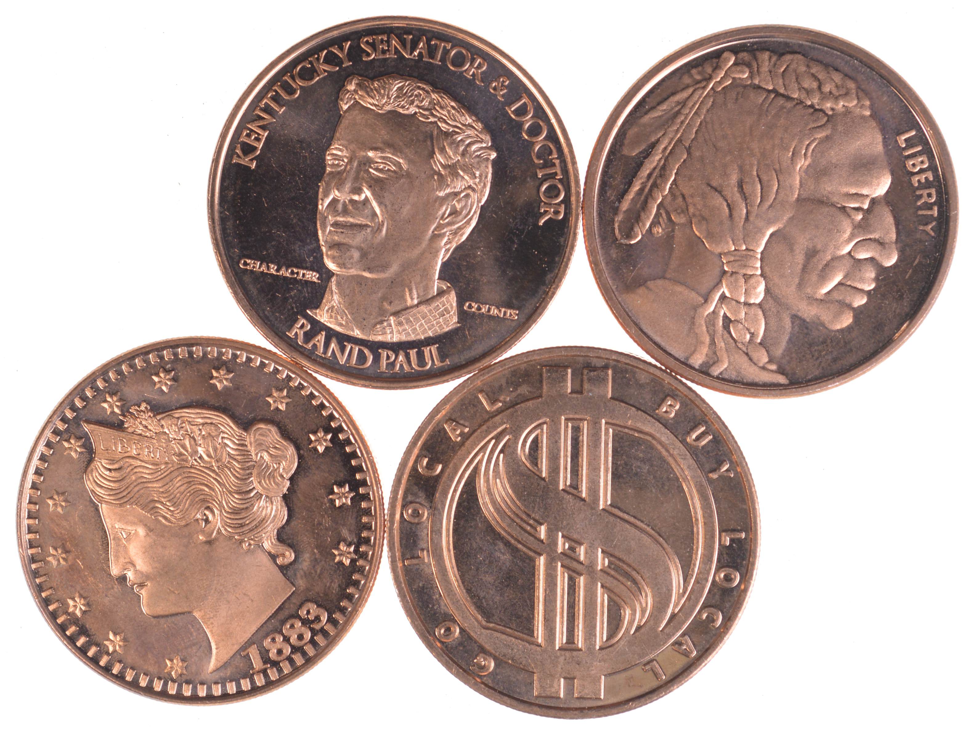 Lot of 4 .999 Fine Copper Rounds - Awesome way to collect! | Property Room