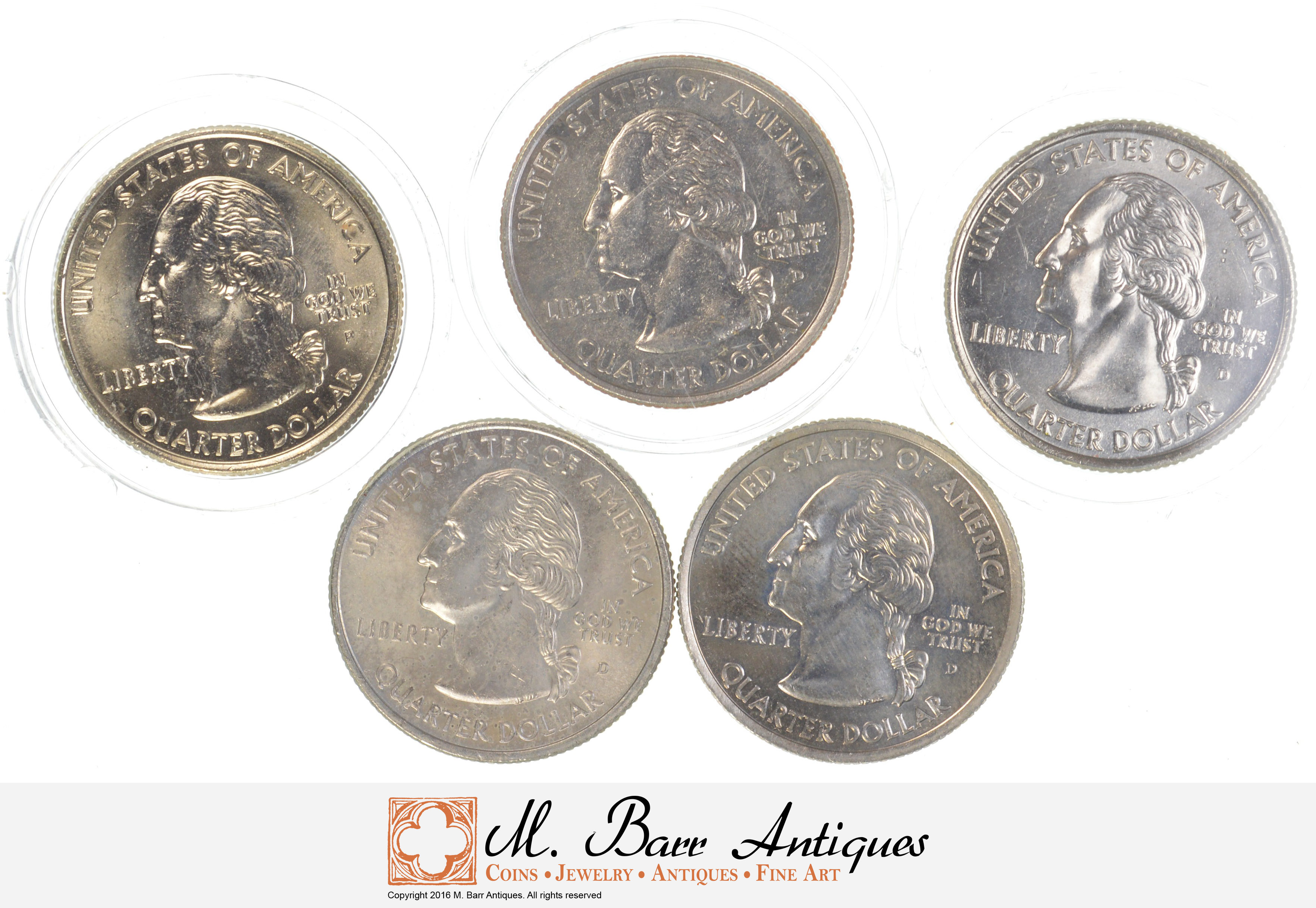 Lot of 5 COLORIZED Quarters WOW Property Room