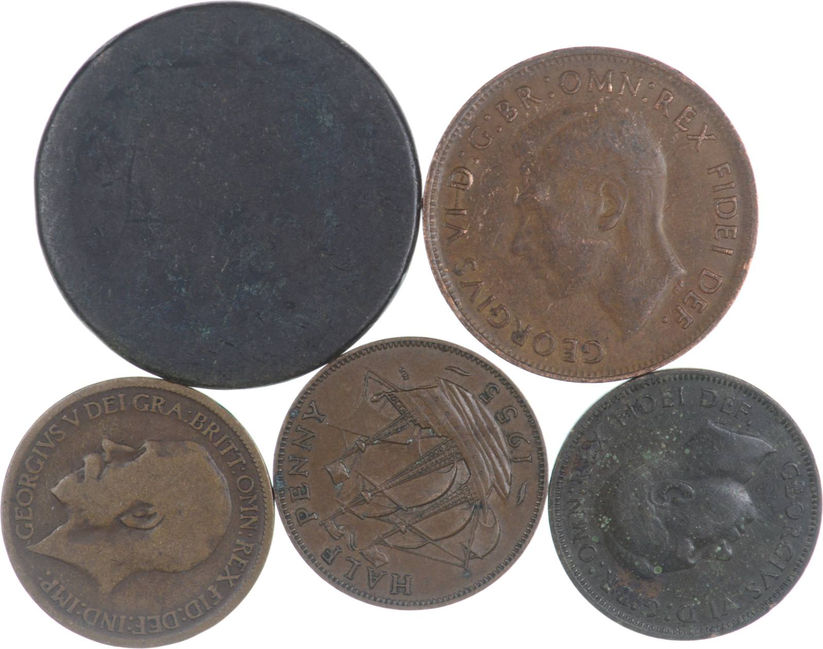Lot of Early Copper World Coins - Collection | Property Room