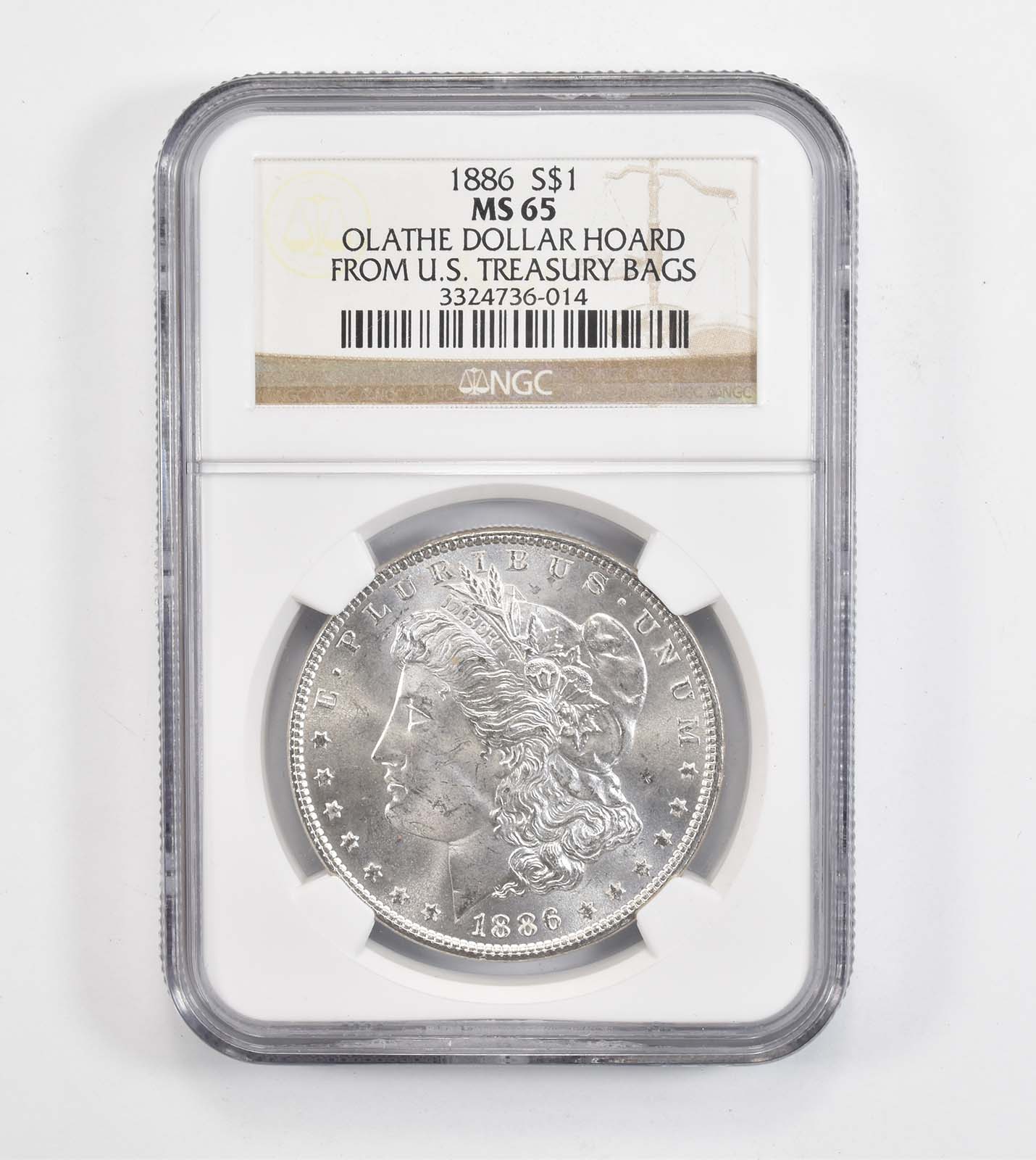 MS65 1886 Silver Dollar Olathe Dollar Hoard From US Treasury