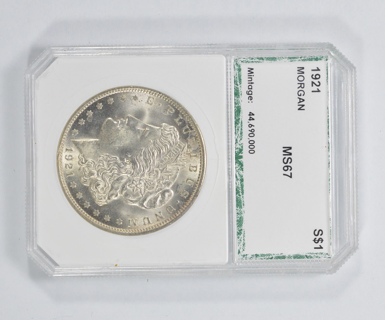 MS67 1921 Silver Dollar PCI Graded Property Room