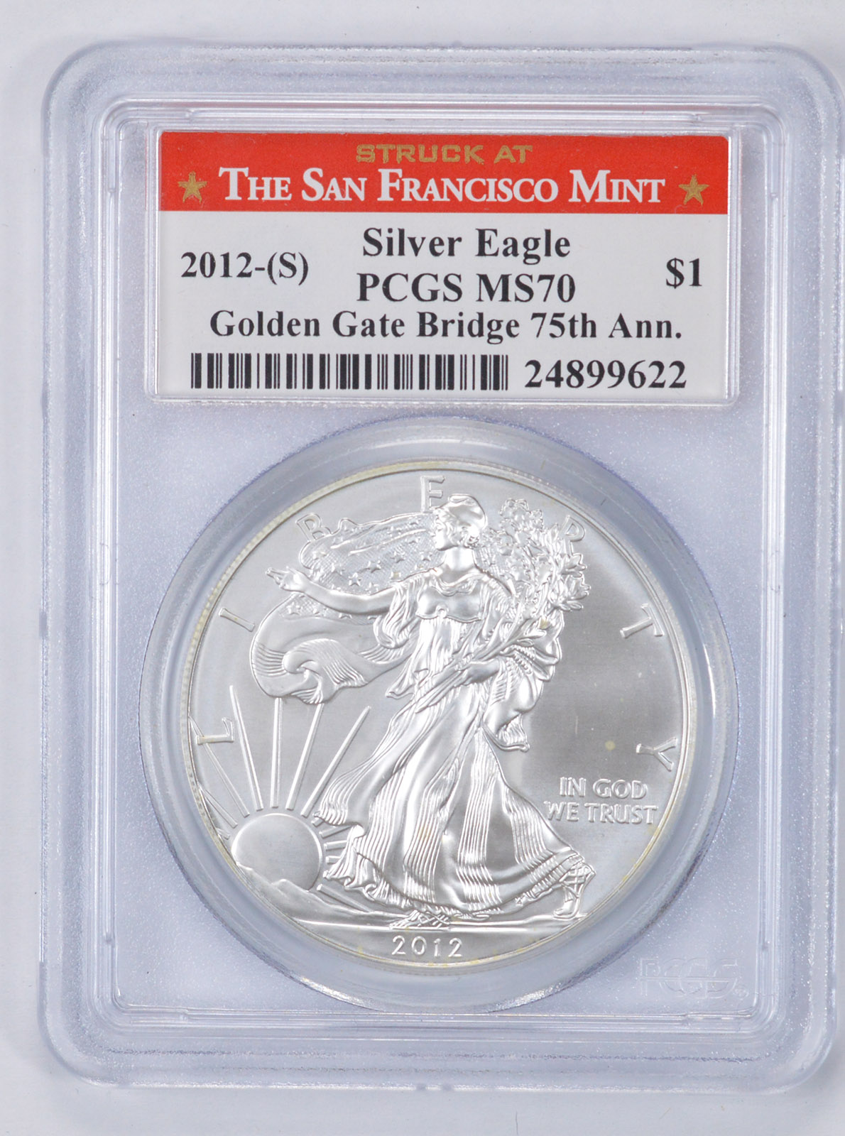 PCGS MS70 Silver Eagle FiIRST STRIKE Struck at San Francisco 2012- S