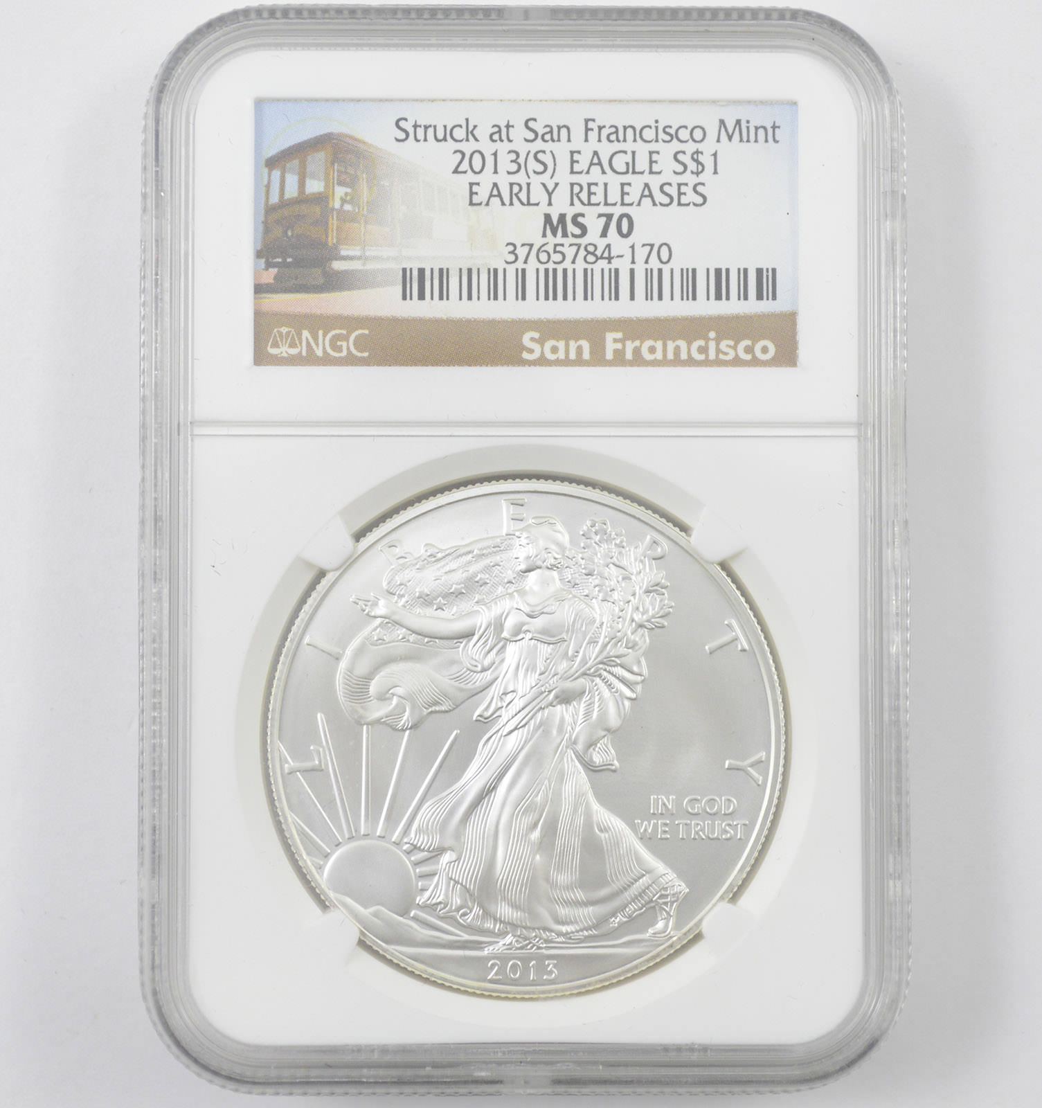 Silver Eagle S PCGS MS70 San Francisco Mint Label 2013-