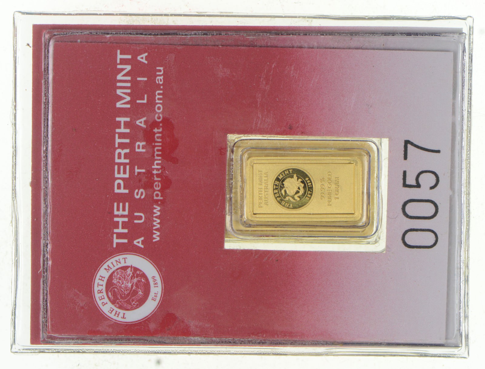 Perth Mint Australia 1 Gram Gold Bar Property Room