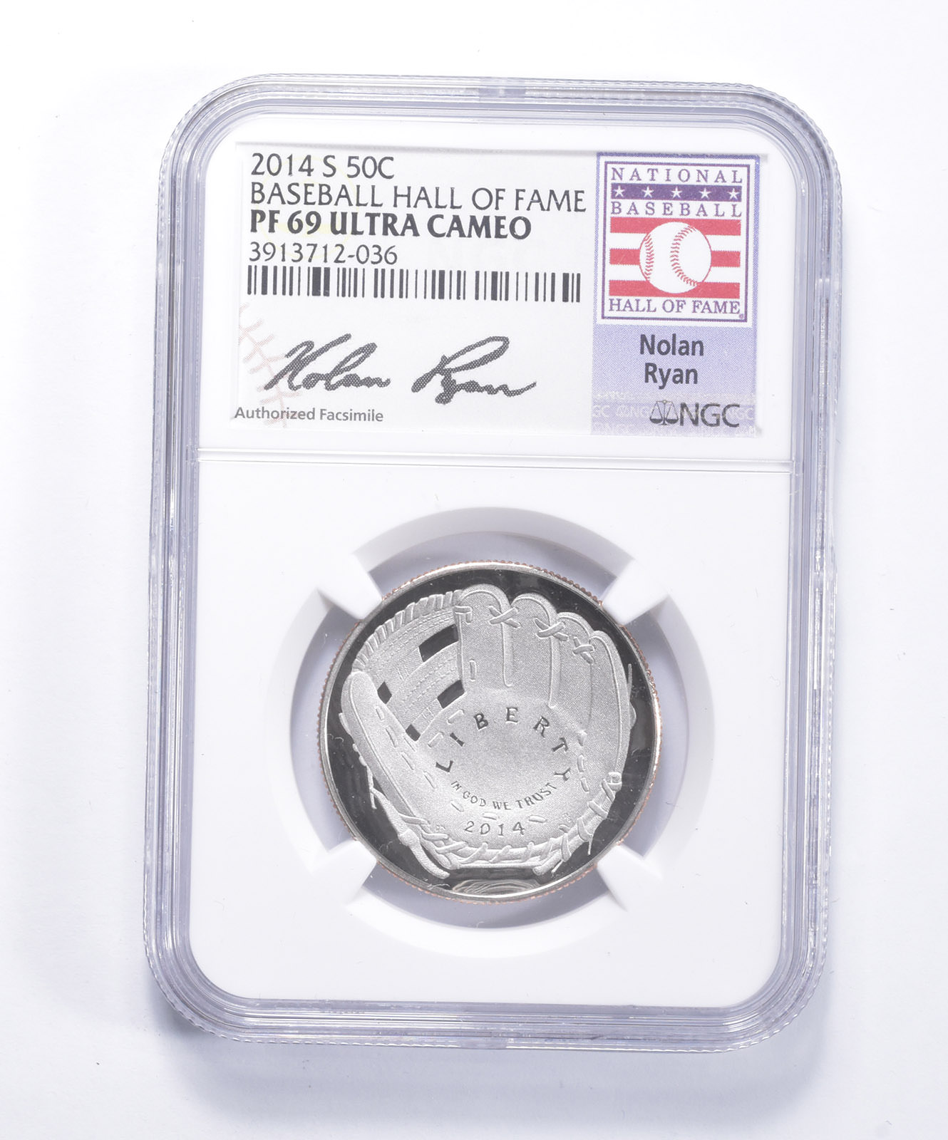 PF69 UCAM 2014S Baseball Hall Of Fame Commemorative Half Dollar