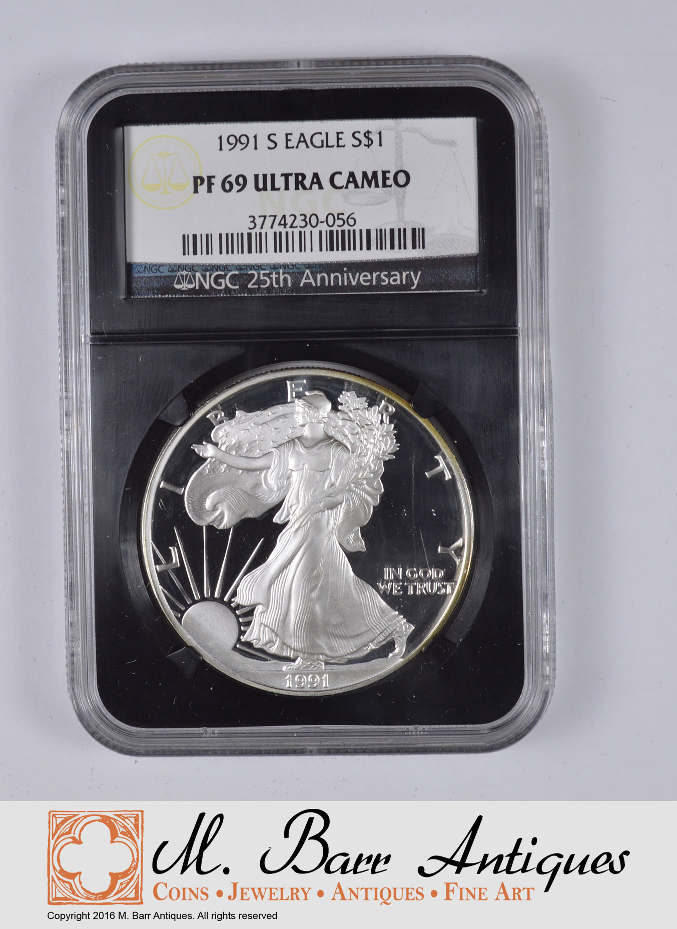 1991 S Proof Silver Eagle NGC PF69 Ultra Cameo