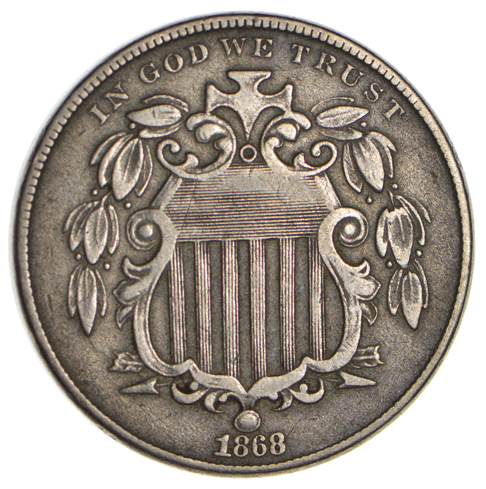 RARE First US Nickel 1868 Shield Nickel US Type Coin Rare in