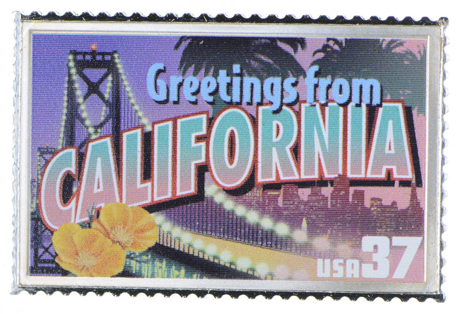 Rare Limited Edition 23.5 Grams Silver USPS California Stamp Bar