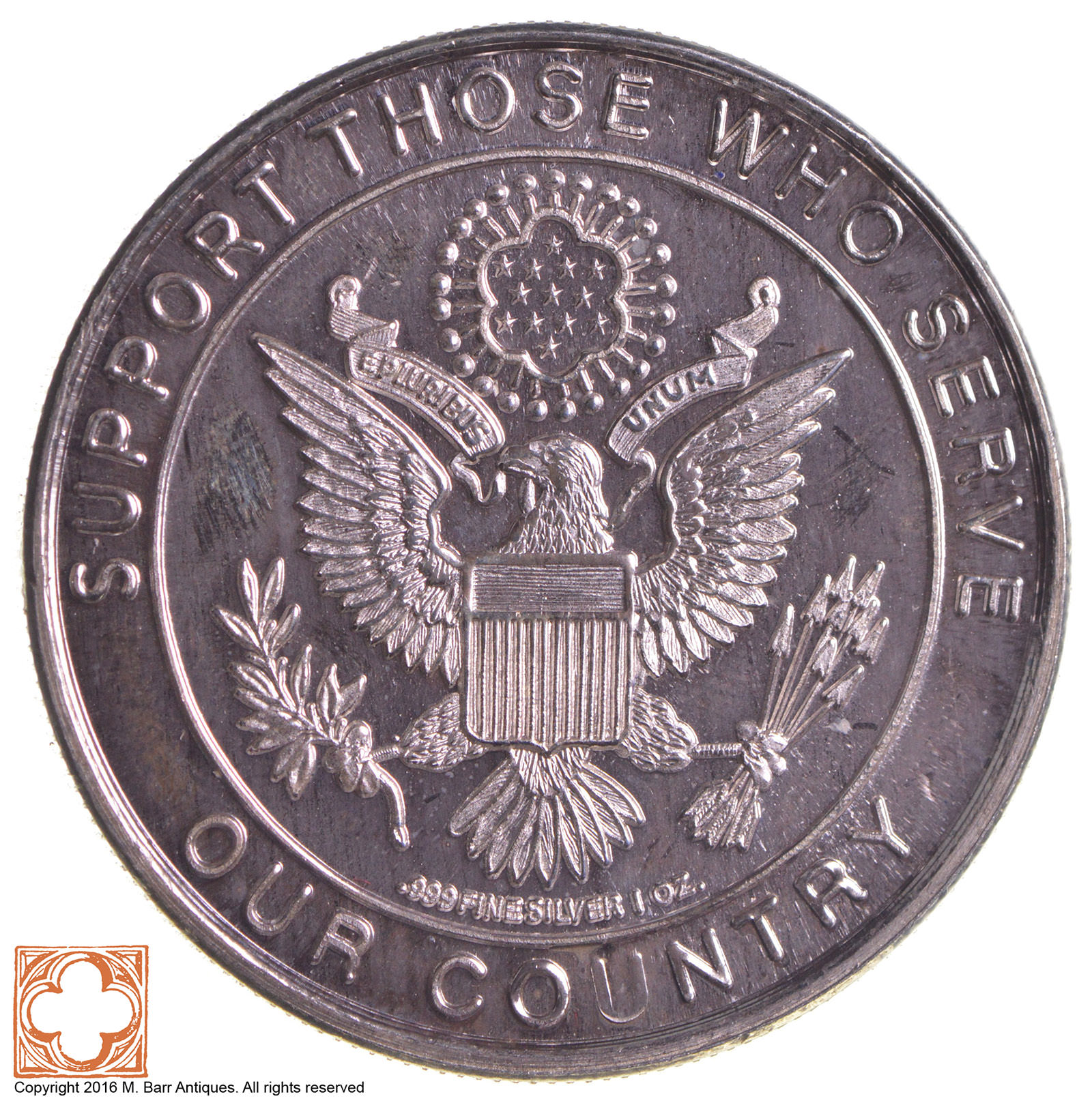 Rare Silver 1 Troy Oz Operation Desert Storm Round 999 Fine Silver Property Room