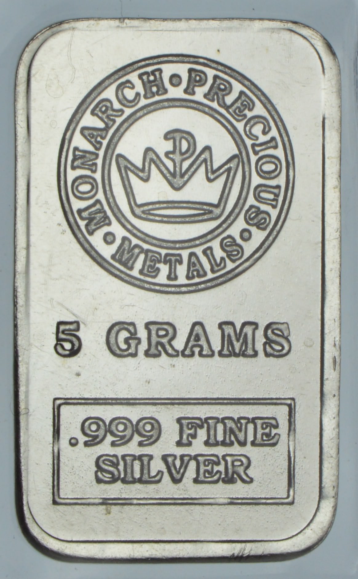 precious metals silver on Rare Silver 5 Grams Monarch Precious Metals Bar 999 Fine Silver Property Room