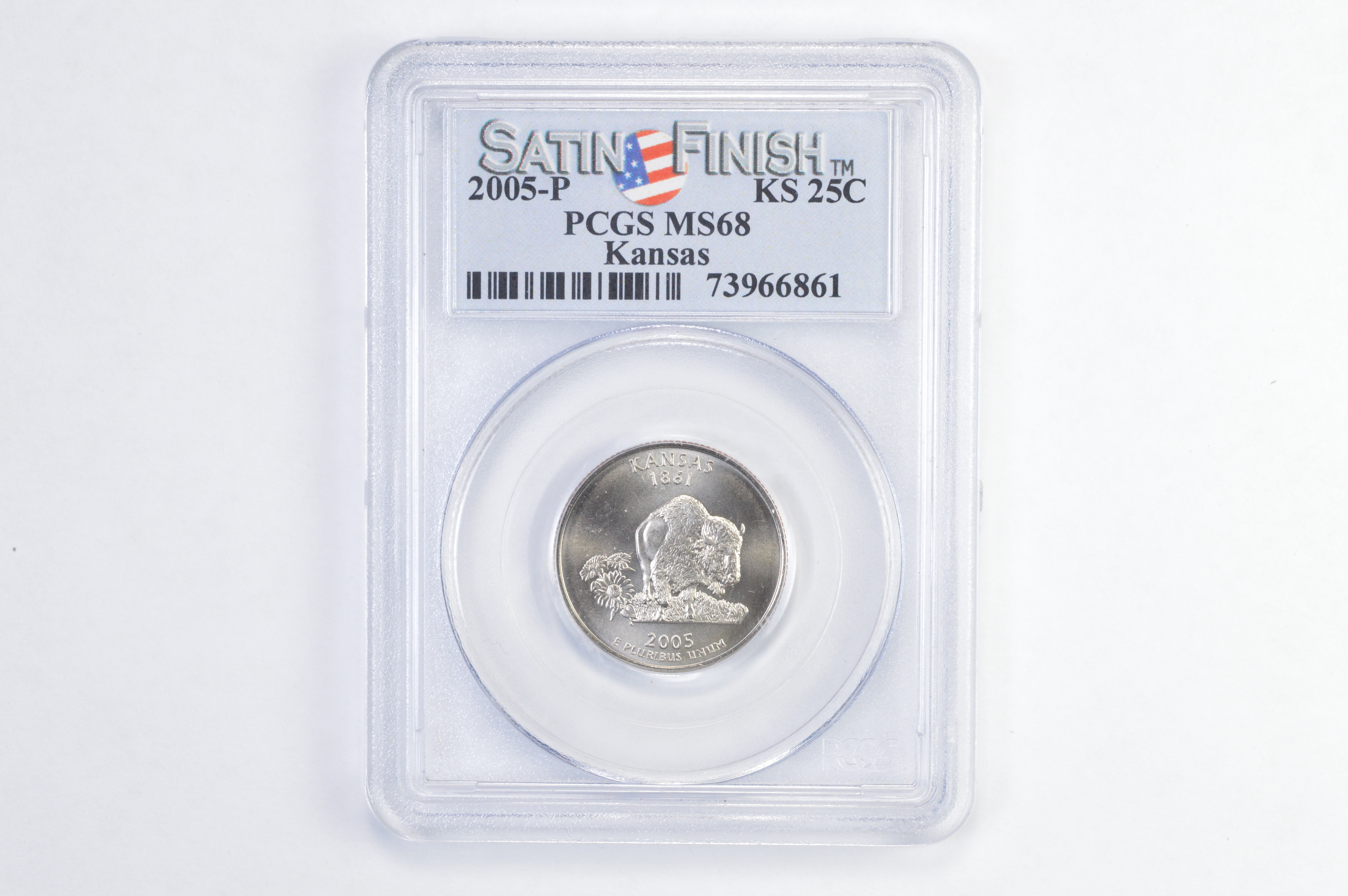 Satin Finish - 2005-P Kansas State Quarter - PCGS Graded MS-68 ...