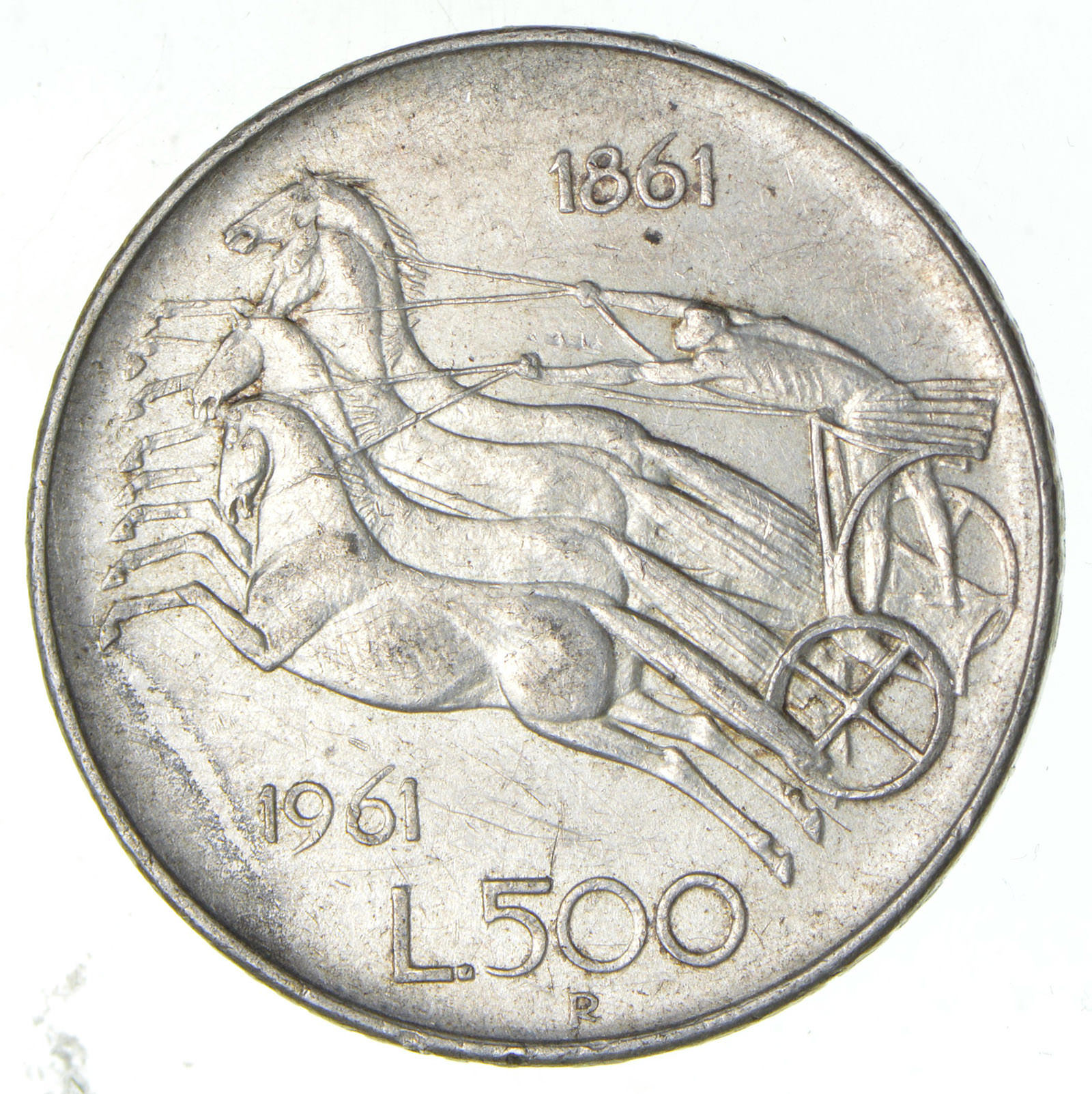 SILVER 1961 Italy 500 Lire World Silver Coin 11.0 Grams Property Room SILVER 1961 Italy 500 Lire World Silver Coin 11.0 Grams Property Room