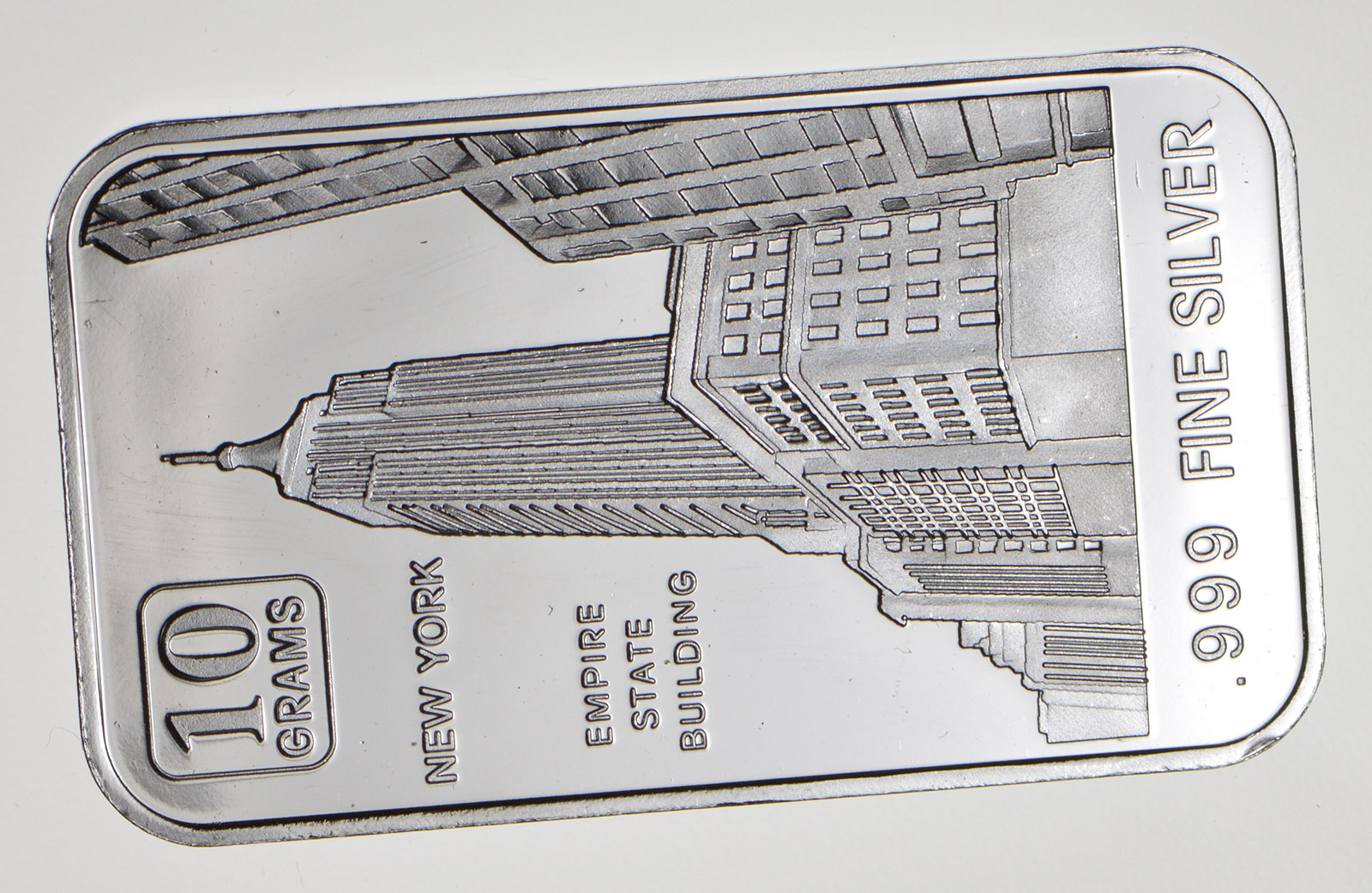 SILVER New York Empire State Building 10 Gram .999 Fine Silver