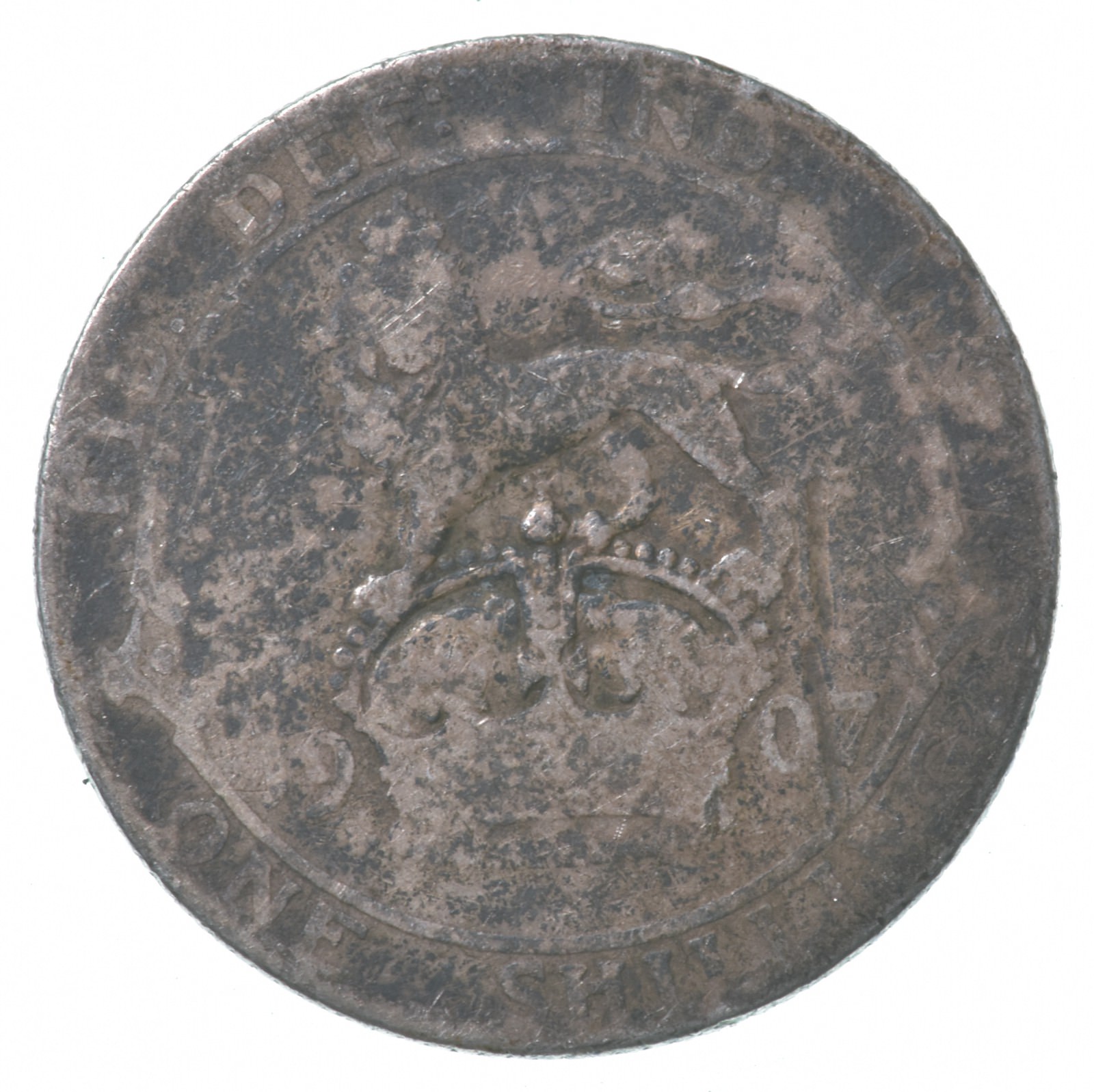 SILVER - Roughly the Size of a Quarter - 1907 Great Britain 1 Shilling ...