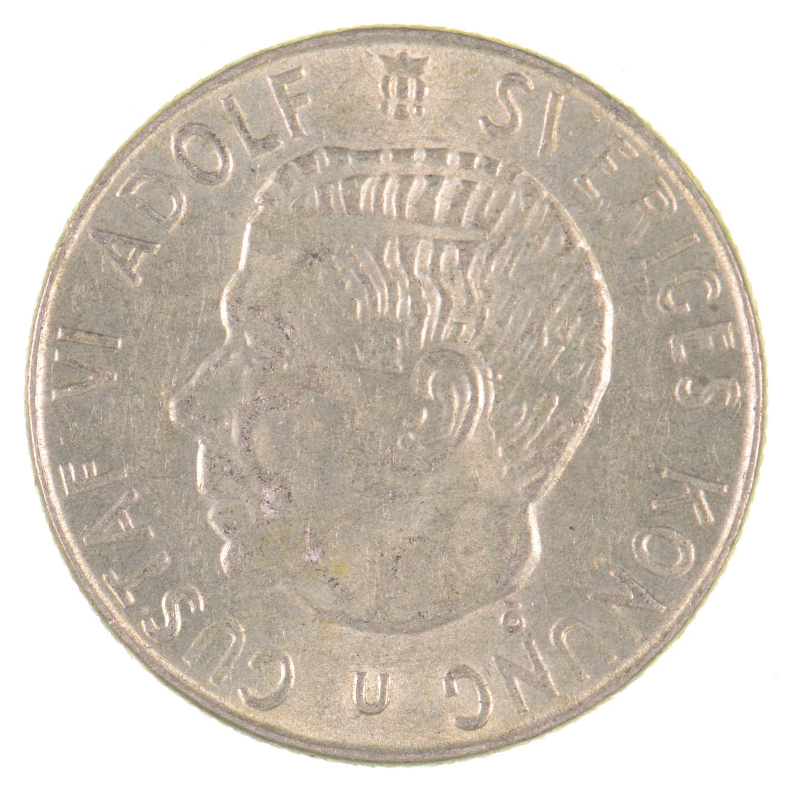 SILVER - Roughly the Size of a Quarter - 1967 Sweden 1 Krona - World ...