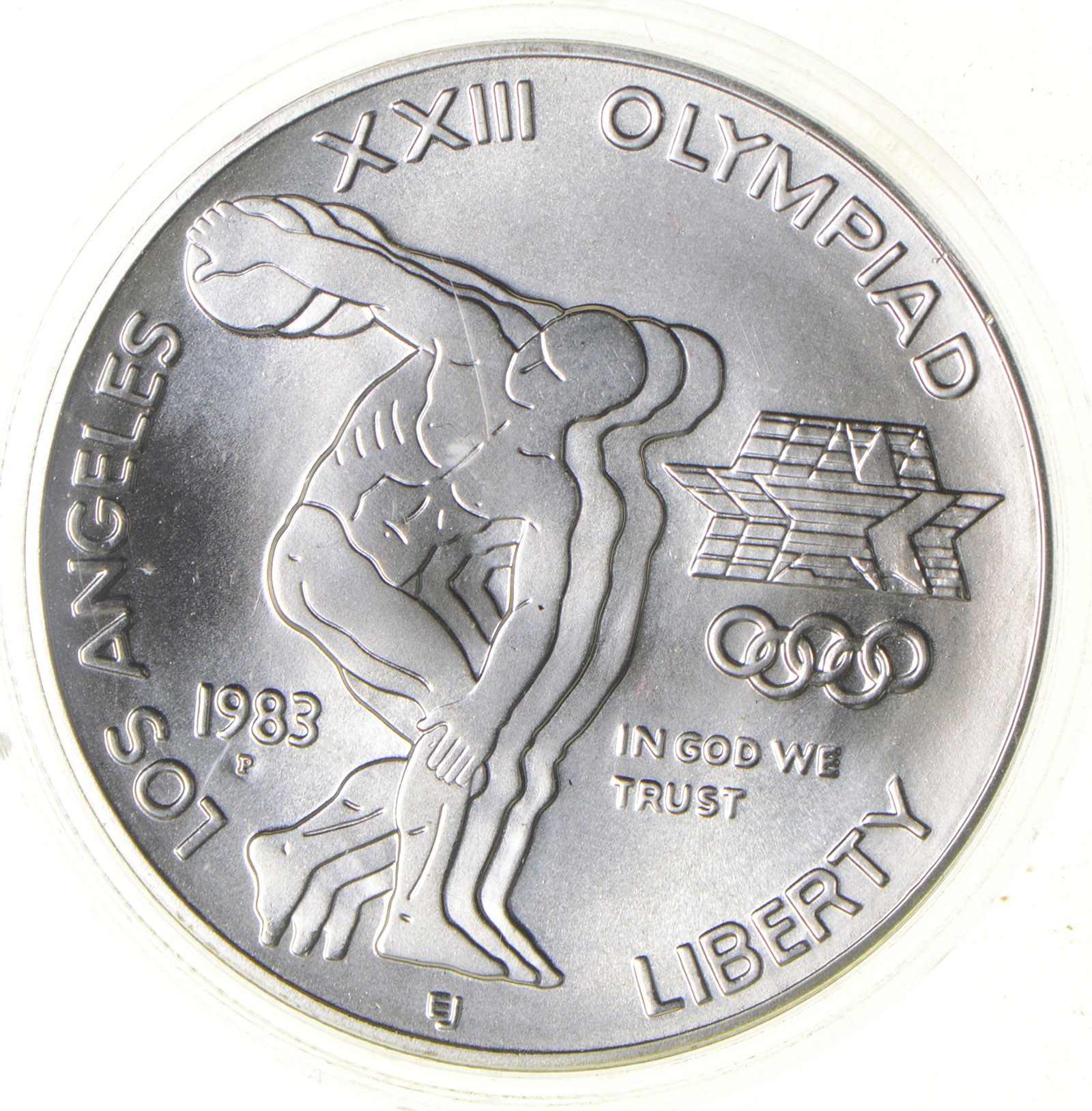 SILVER Unc 1983P Los Angeles Olympiad Commemorative US Silver Dollar