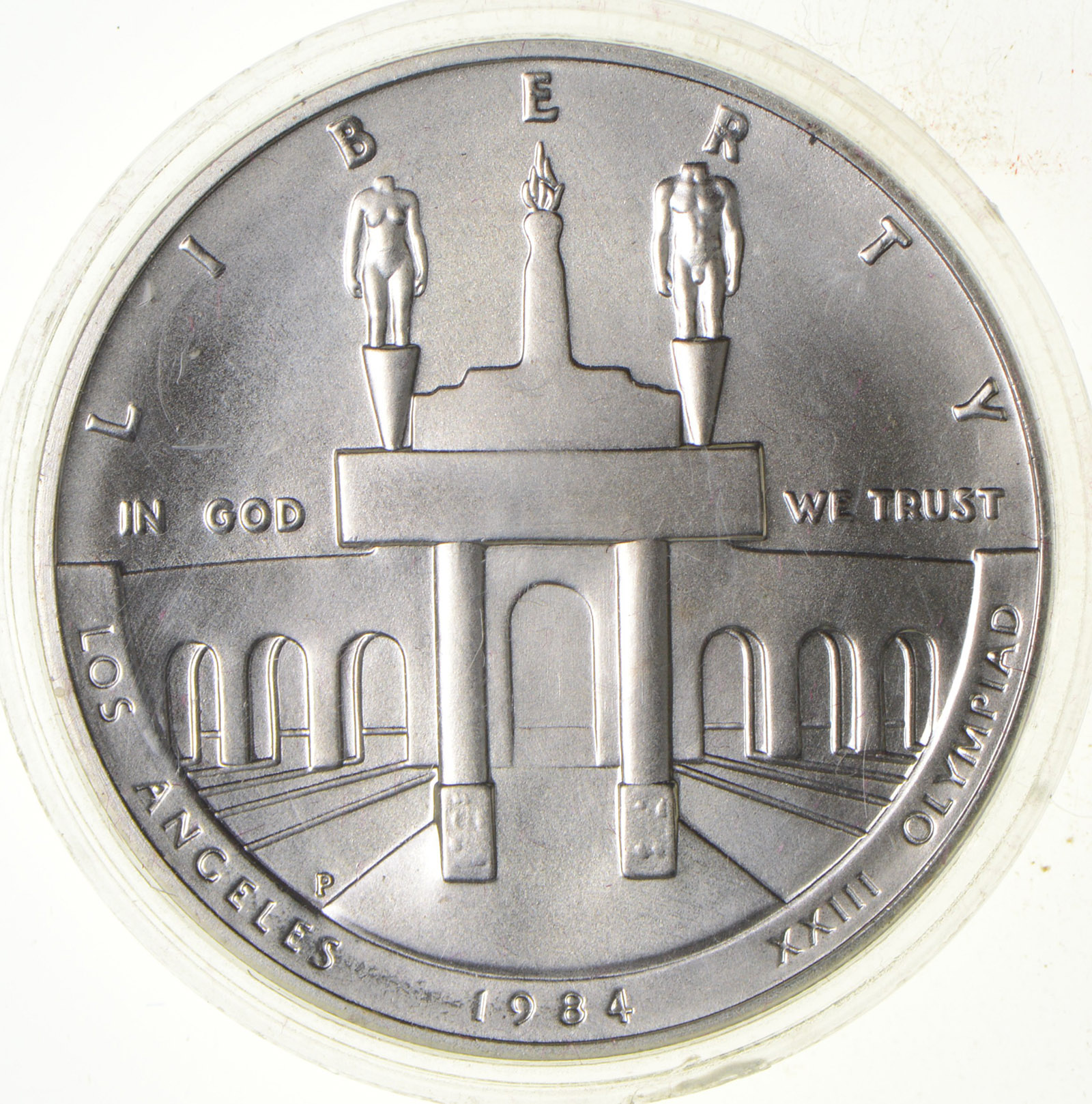 SILVER Unc 1984P Los Angeles Olympiad Commemorative US Silver Dollar