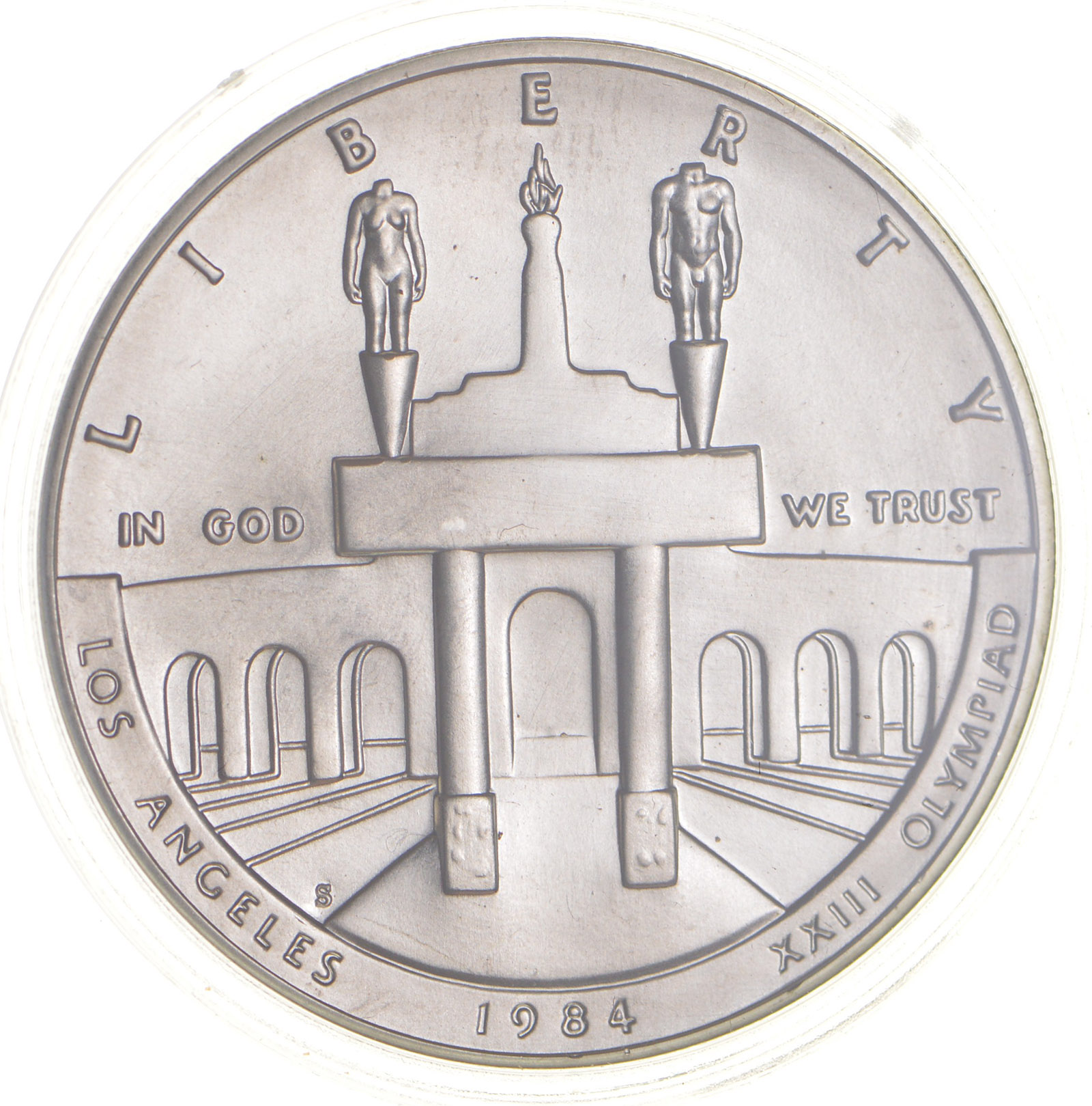 SILVER Unc 1984S Los Angeles Olympiad Commemorative US Silver Dollar