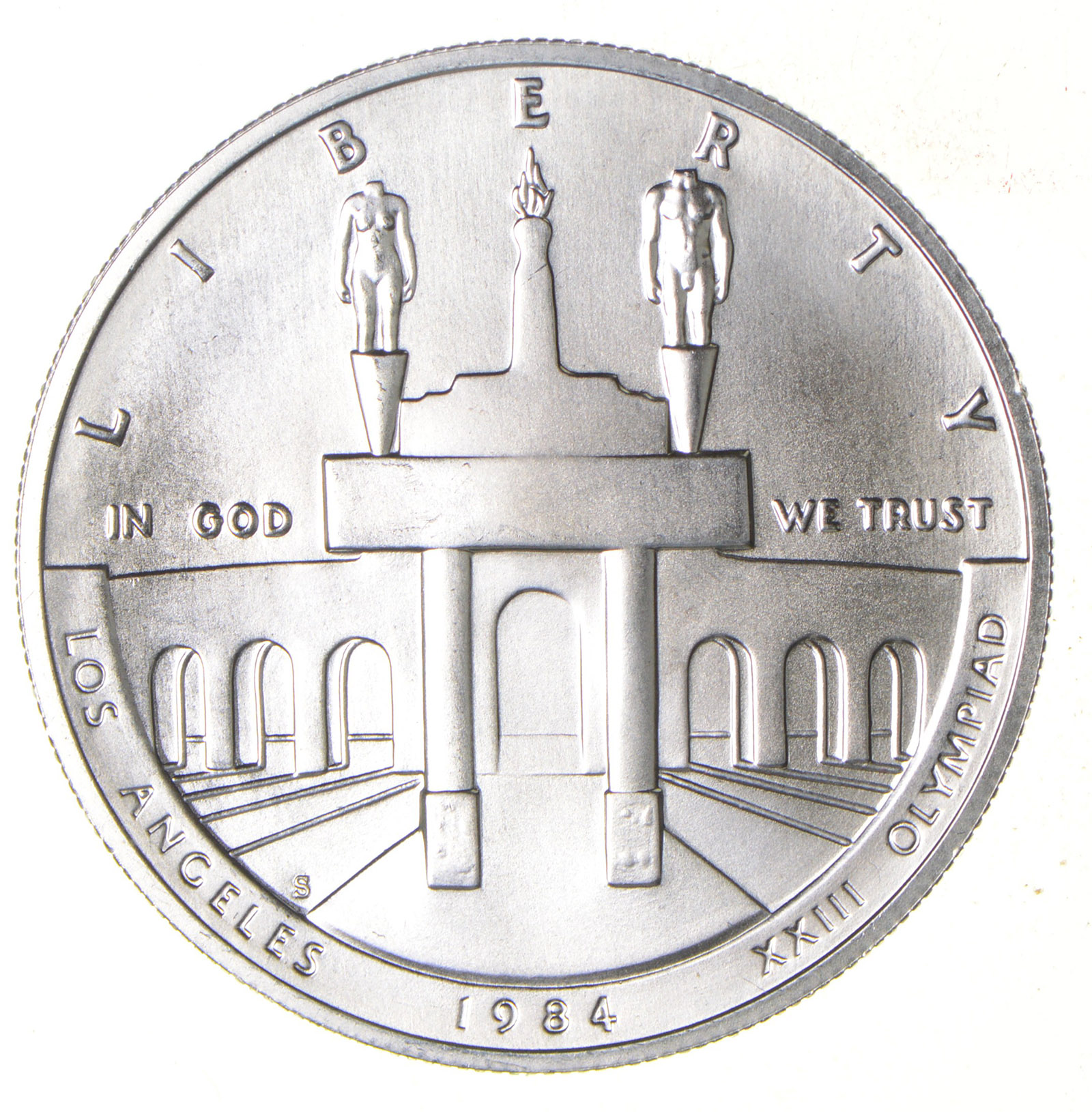 SILVER Unc 1984S Los Angeles Olympiad Commemorative US Silver Dollar