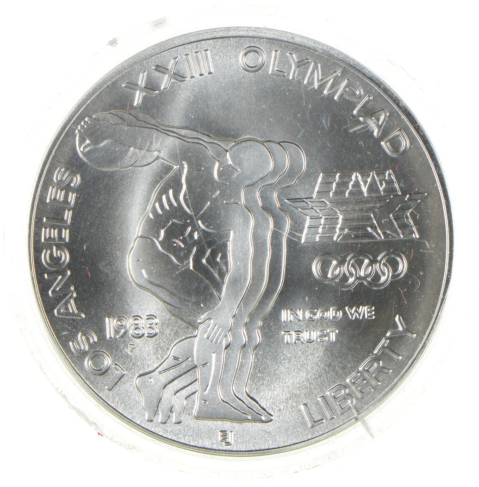 SILVER Uncirculated 1983P Los Angeles Olympics Commemorative US