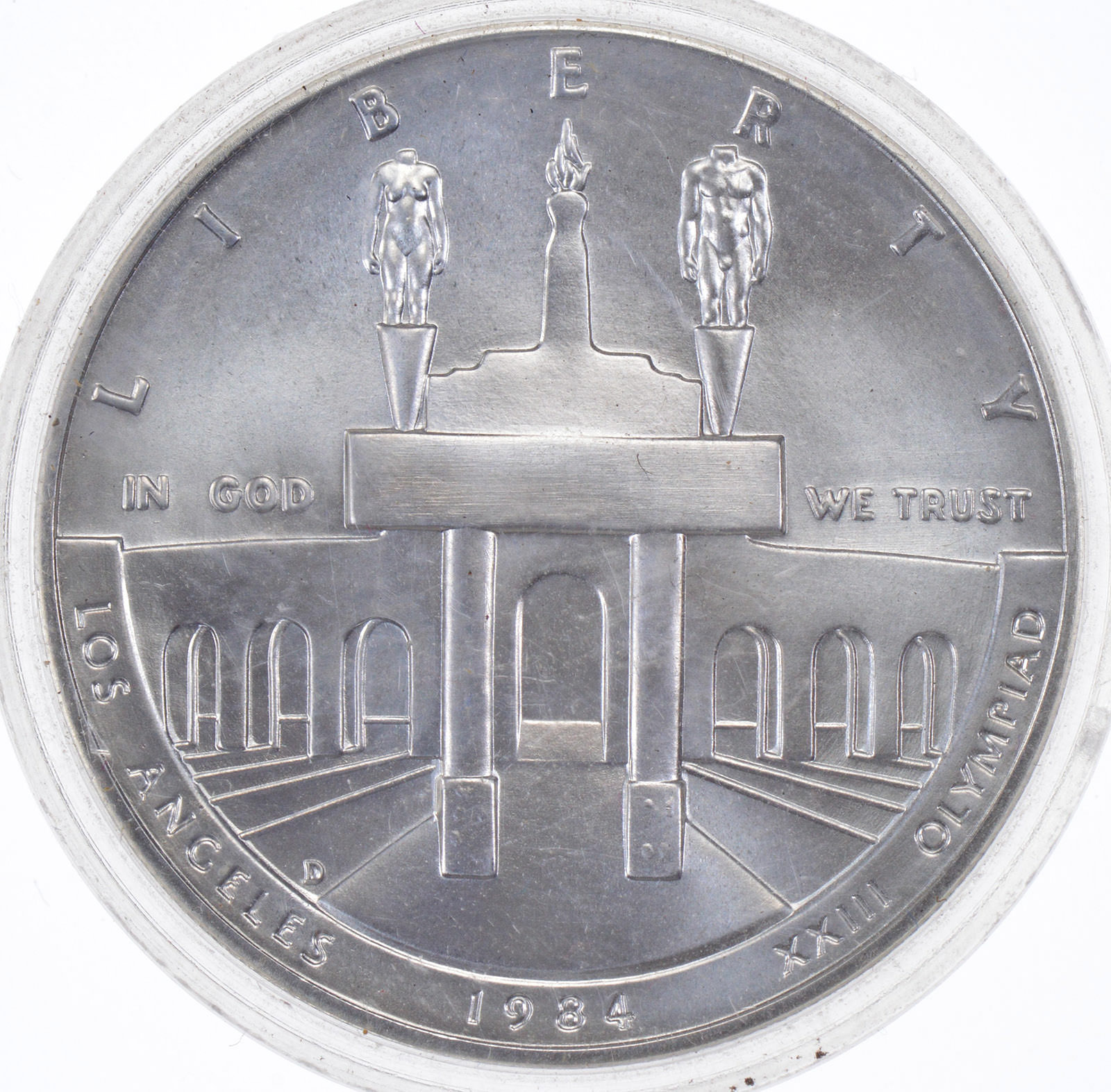 SILVER Uncirculated 1984D Los Angeles Olympic Stadium Commemorative