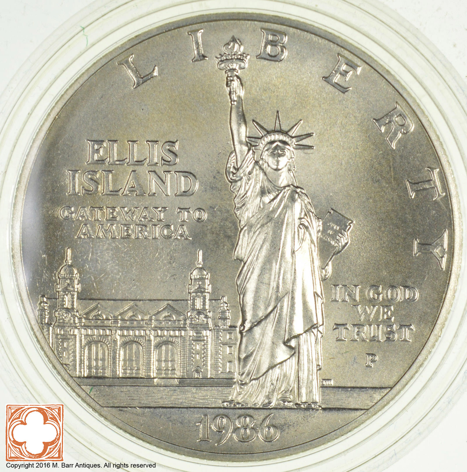 SILVER Uncirculated 1986P Ellis Island Commemorative US Silver