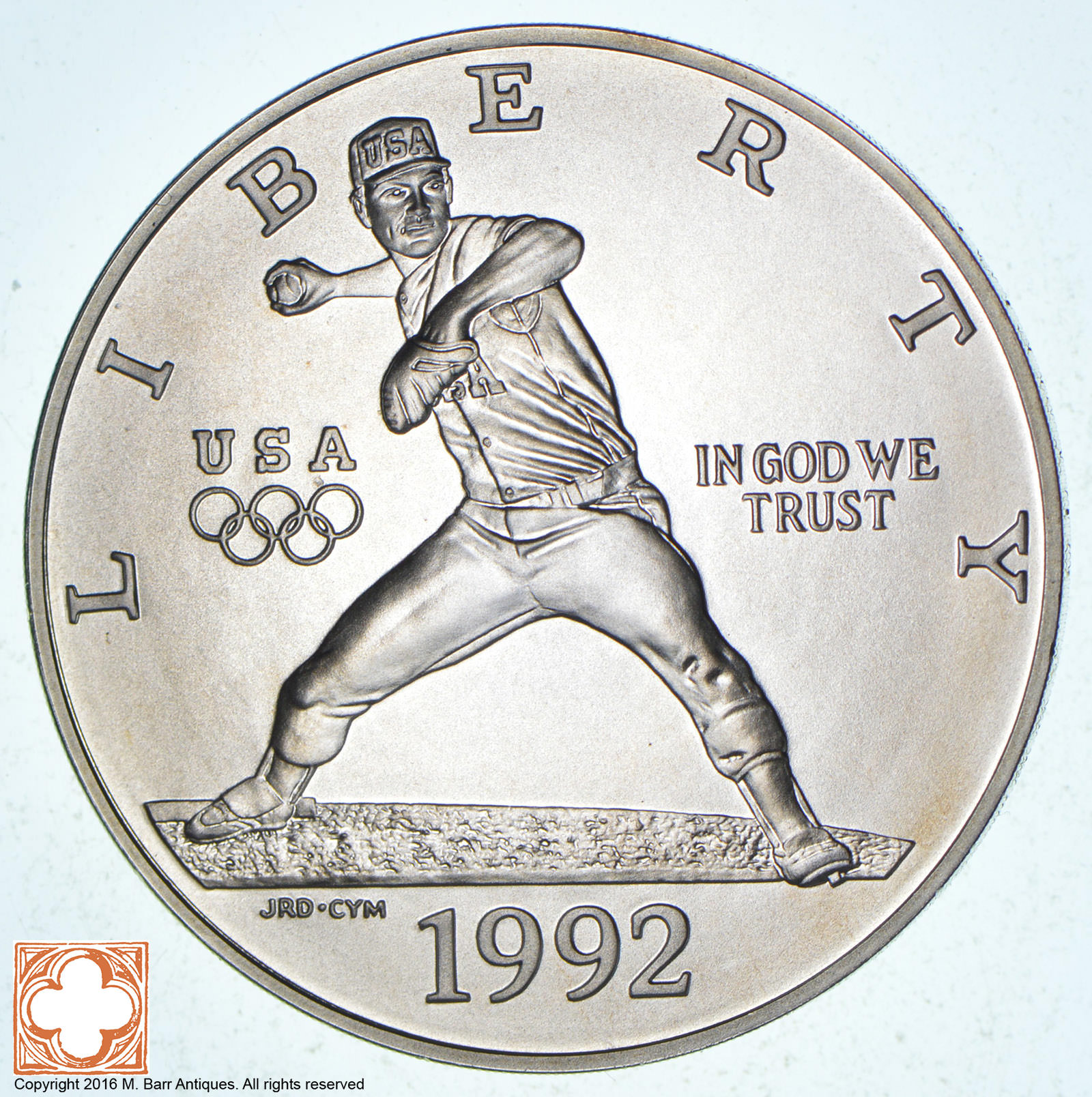 SILVER Uncirculated 1992 Olympic Baseball Commemorative US Silver