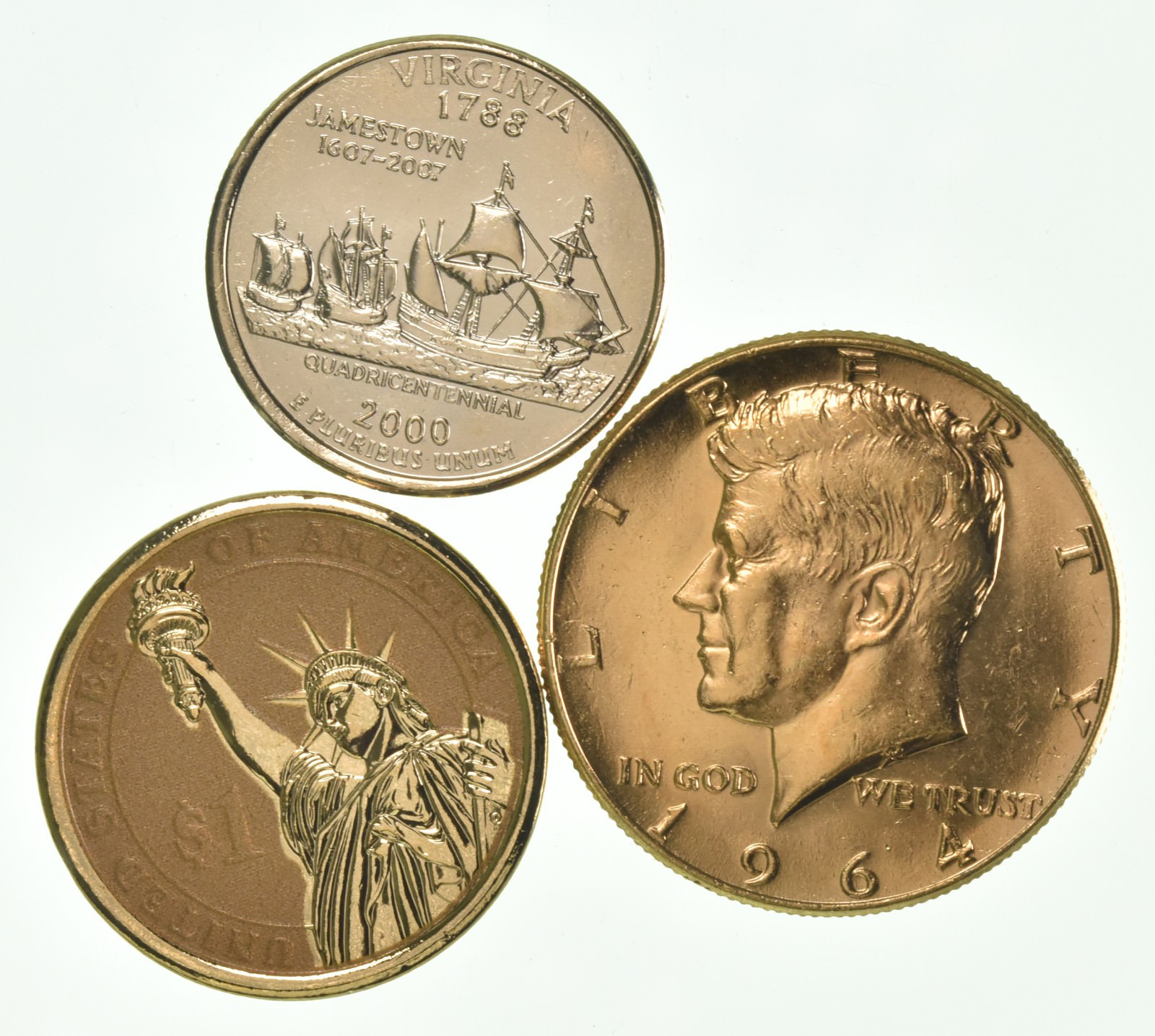 Solid 24K GOLD Plated Lot 2000P Virginia State Quarter 2007 John