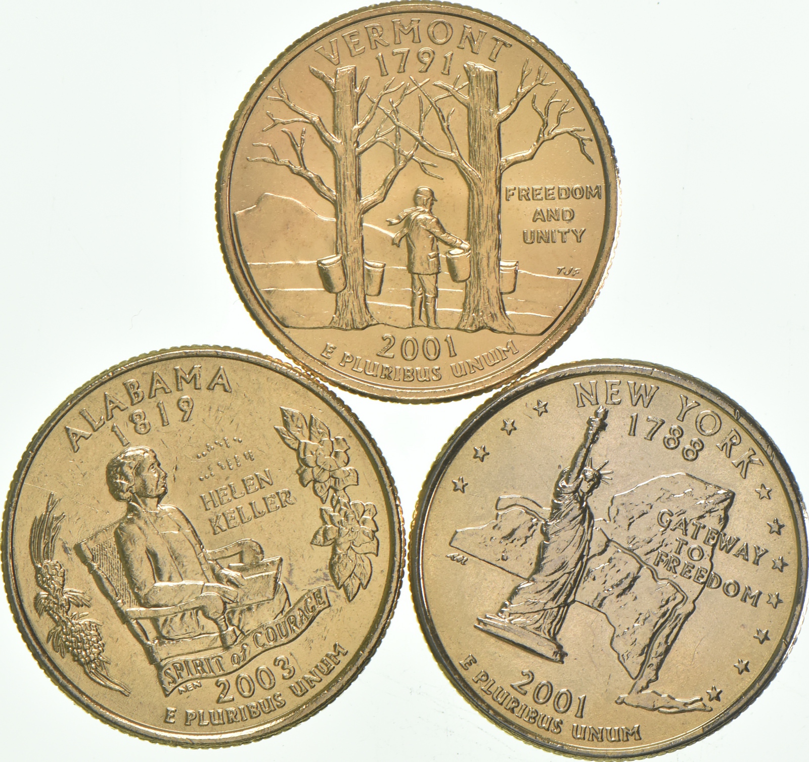 Yankees Legends 24K Gold Plated NY State Quarters - 7-Coin Set With Bonus Babe Ruth