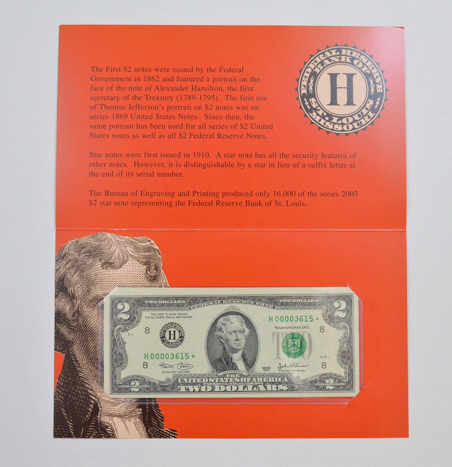 STAR NOTE - Series Federal Reserve Bank of St. Louis $2 Star Note ...