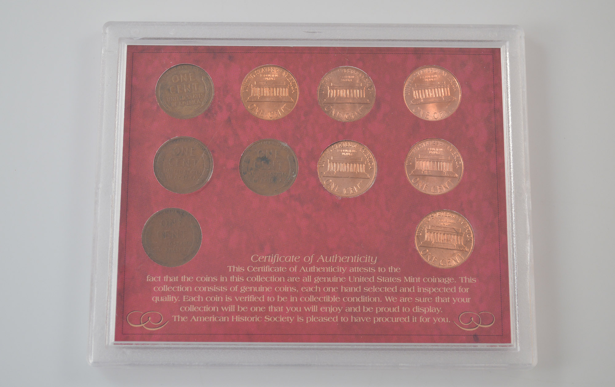 Ten Decades of American Pennies 1910-2000 Fancy Packaging Coin Set ...