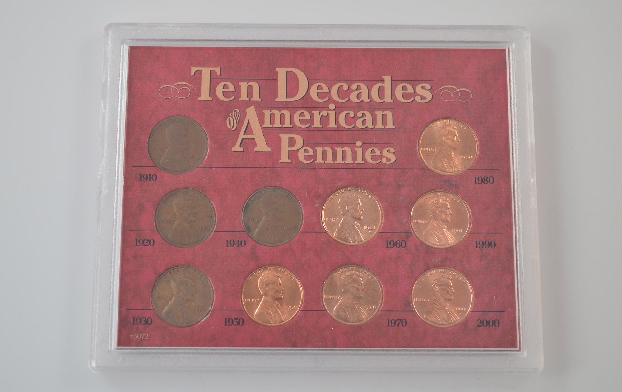 Ten Decades of American Pennies 1910-2000 Fancy Packaging Coin Set ...