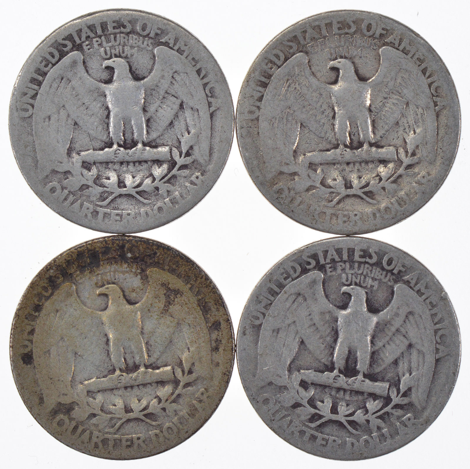 THIRTIES' DEPRESSION RARE BUNDLE! (4) Washington Quarters from the 1930s 90 Silver First
