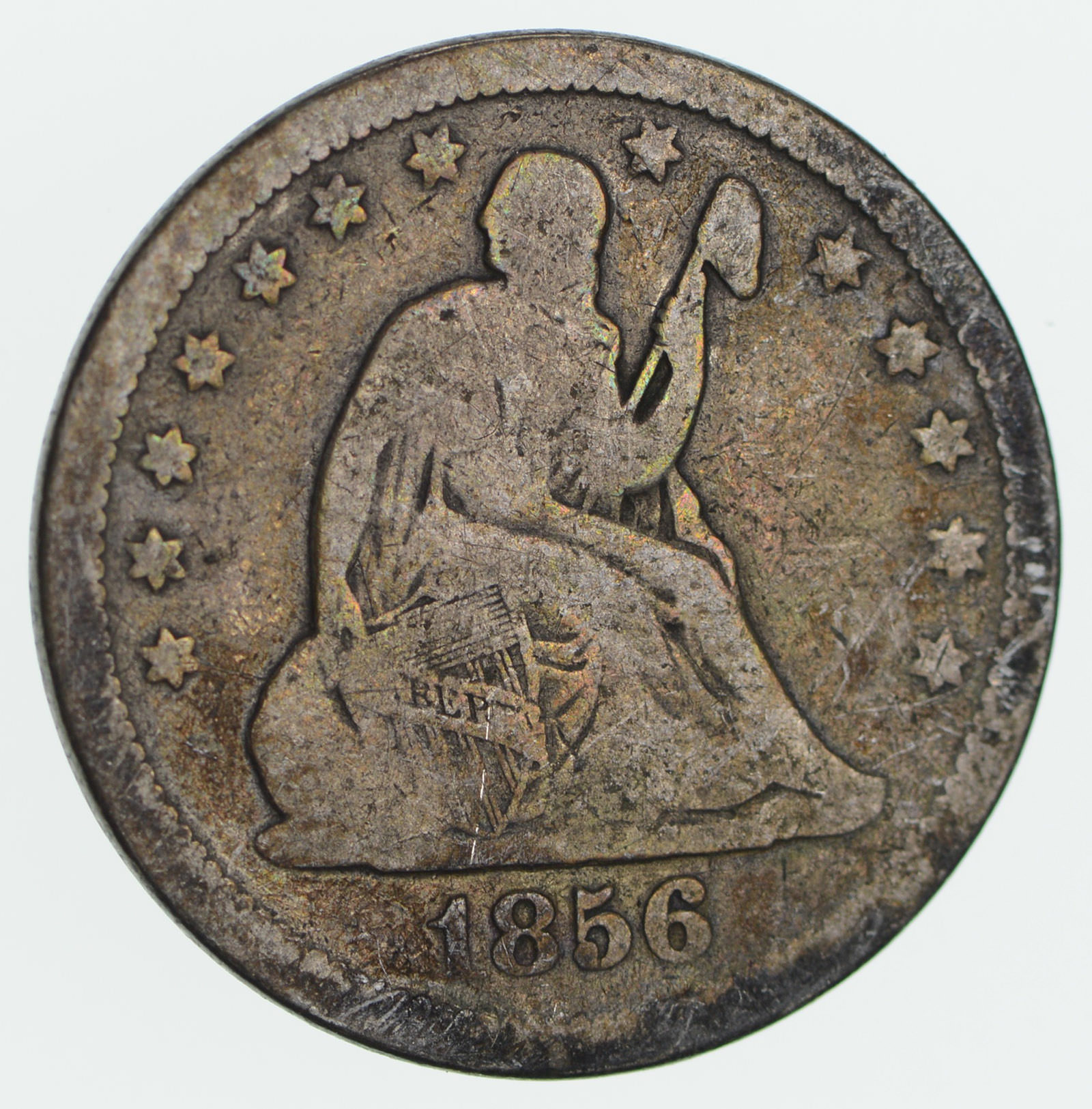 TOUGH 1856 Seated Liberty Quarter Early US Type Coin Historic