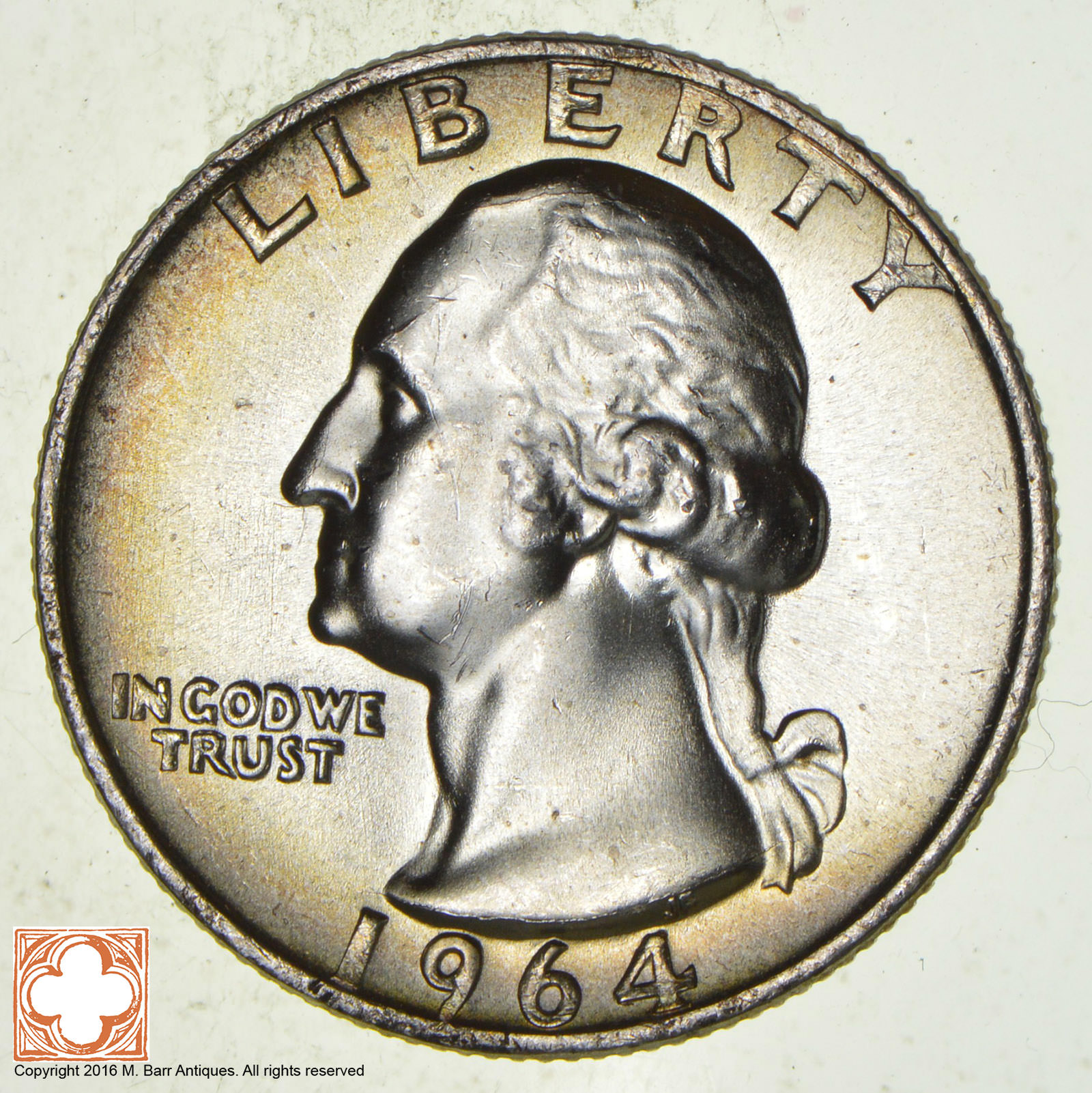 Unc 1964 Washington 90 Silver United States Quarter Property Room