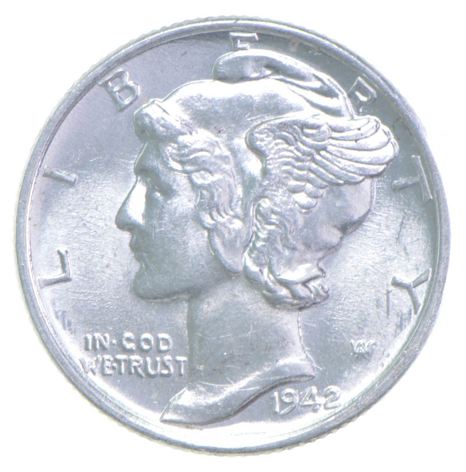 Unc BU MS 1942 US Mercury 90% Silver Dime Coin Collection Lot Set Break ...