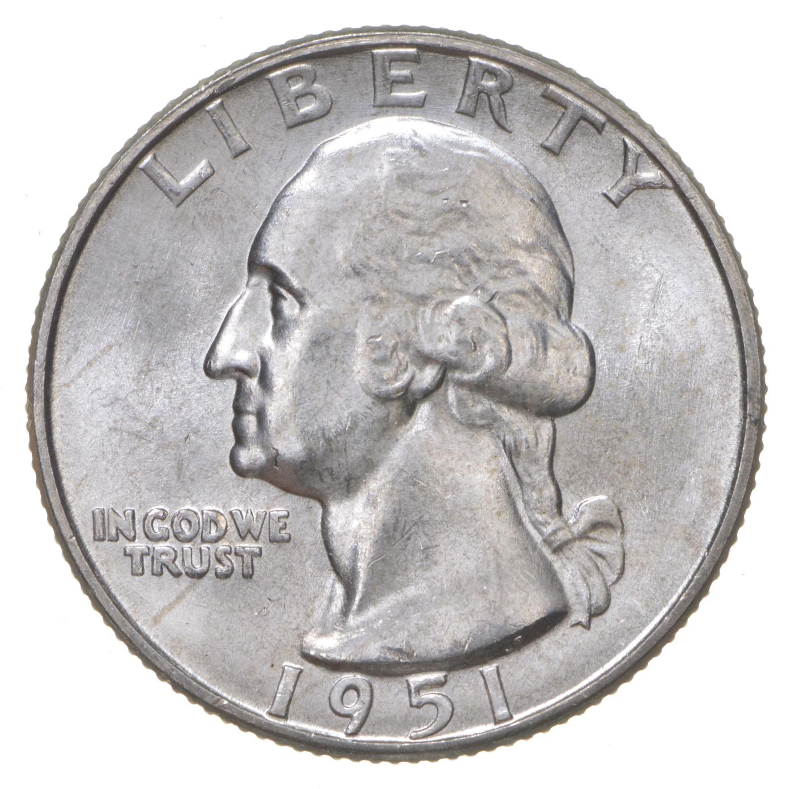1951 D Washington Quarter 90/% Silver BU US Coin