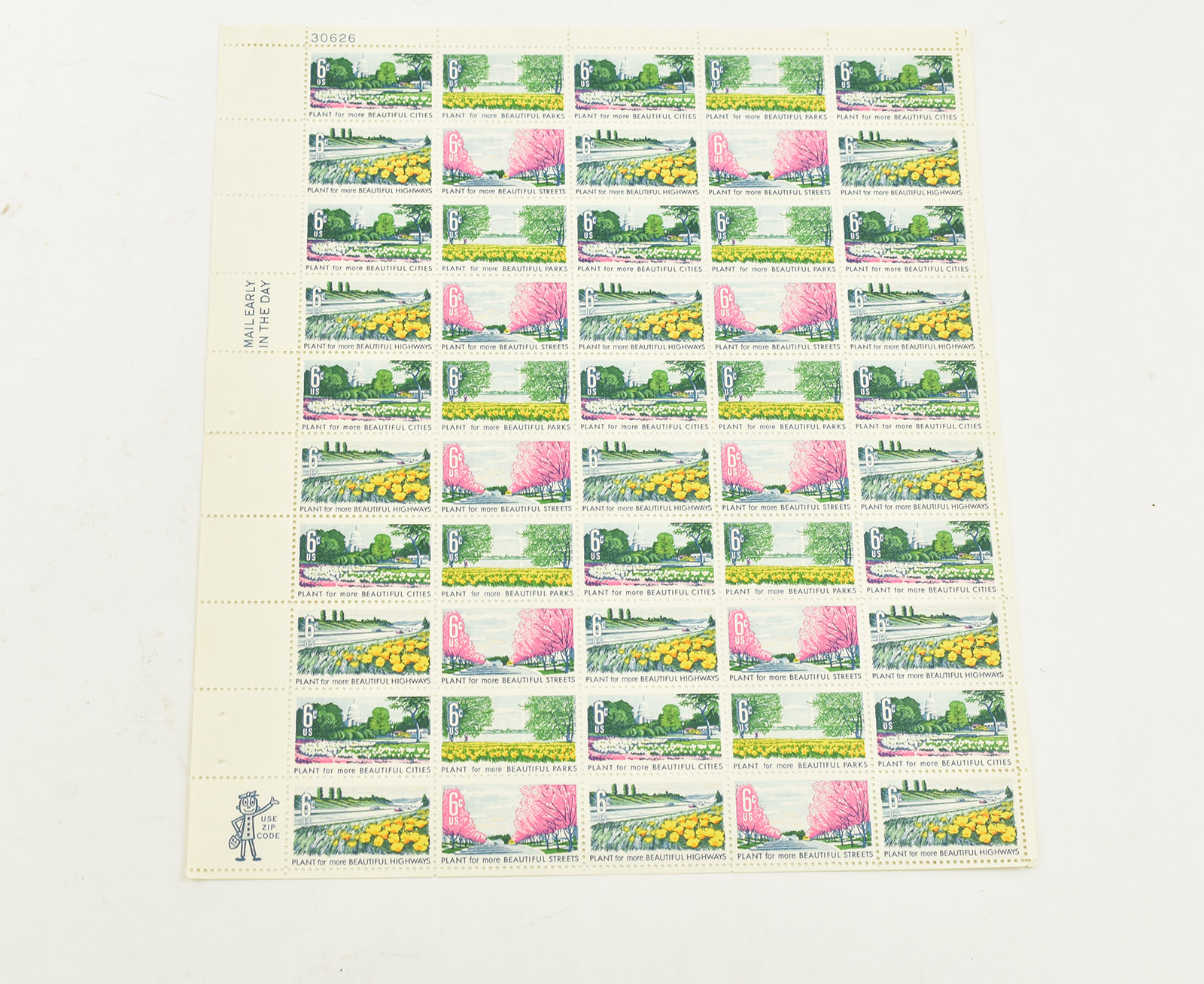 VINTAGE UNUSED Entire SHEET Real USPS Postage Stamps! Property Room