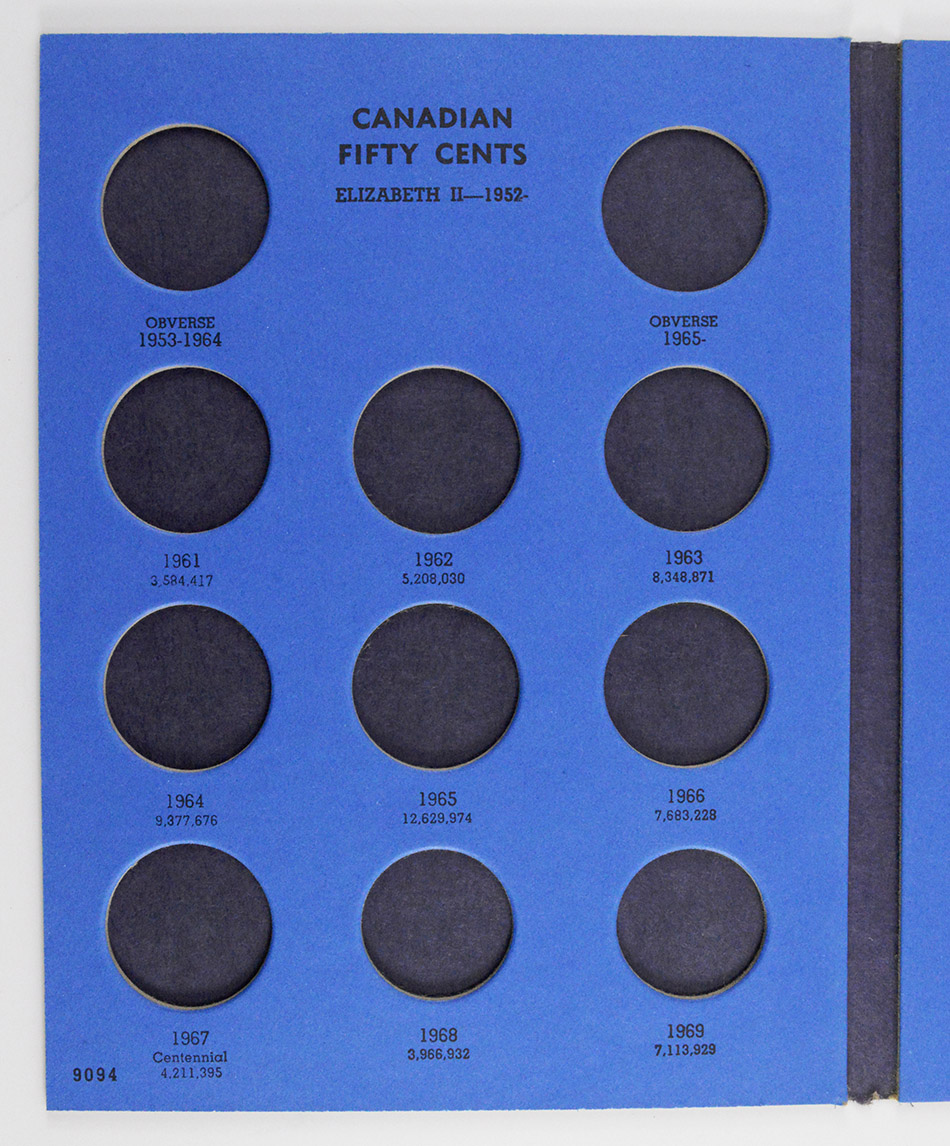 Whitman Blue Book Coin Folder Canadian Fifty Cents 4 Collection