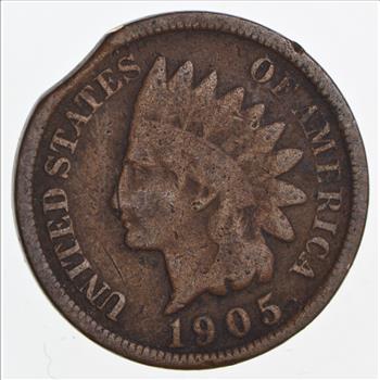 ** ERROR - Clipped Planchet - 1905 Indian Head Cent