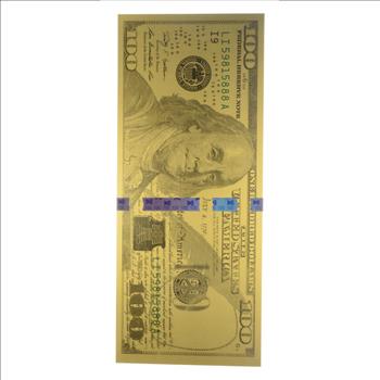 1 Gram .999 Fine Gold Note - $100 Replica Benjamin Franklin Design