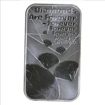 1 OZ 9999 SILVER BAR JAMES BOND 007 DIAMONDS ARE FOREVER THE ROYAL MINT LIMITED