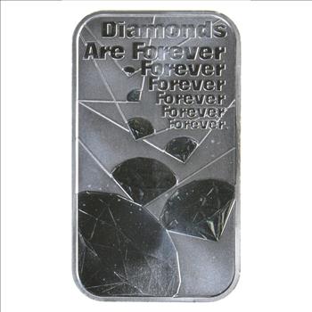 1 OZ 9999 SILVER BAR JAMES BOND 007 DIAMONDS ARE FOREVER THE ROYAL MINT LIMITED