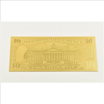 $10 Federal Reserve Note - 24K Gold Bank Note - Rare