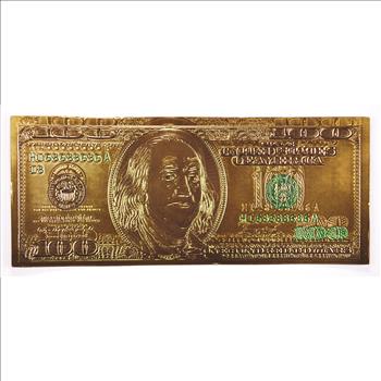 $100 Benjamin Franklin 24k Gold Foil Note - Funny Money