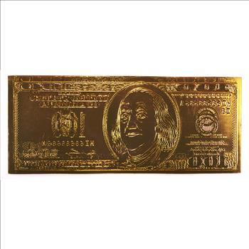 $100 Benjamin Franklin 24k Gold Foil Note - Funny Money
