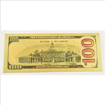 $100 Federal Reserve Note - 22K Gold Bank Note - Rare