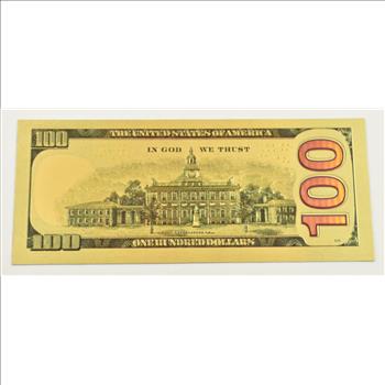 $100 Federal Reserve Note - 22K Gold Bank Note - Rare