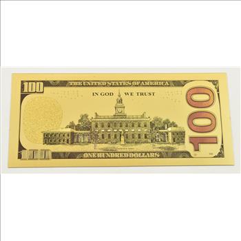 $100 Federal Reserve Note - 22K Gold Bank Note - Rare