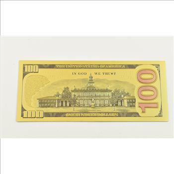 $100 Federal Reserve Note - 22K Gold Bank Note - Rare